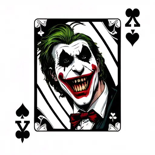 joker playing card comic Rand tattoo design idea