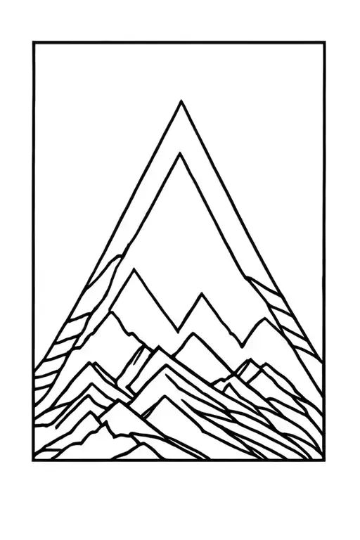 mountains incorporating unclosed delta symbol intertwined tattoo design idea