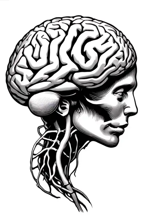 Nervous system brain tattoo design idea