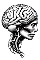 Nervous system brain tattoo design idea