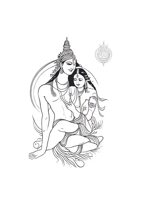 shiva and kali mata symbolic tattoo tattoo design idea