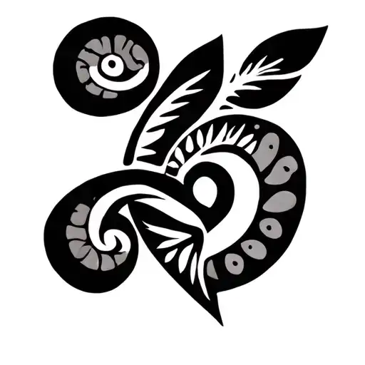 puerto rican taino line art toa spiral eternal lovers tattoo design idea