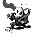 korg kicking Casper the ghost tattoo design idea