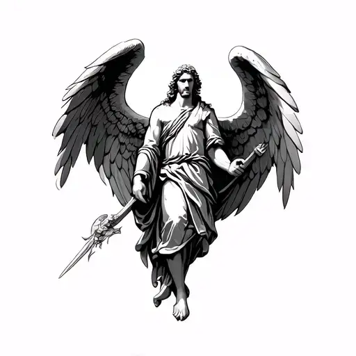St Michael archangel tattoo design idea