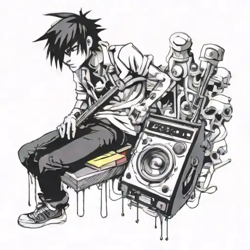 the lost chord by gorillaz  tattoo design idea