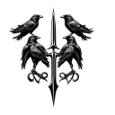 navy seal trident but with two crows tattoo design idea