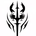 navy seal trident but with two crows tattoo design idea