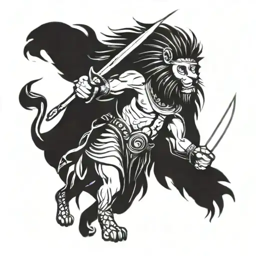 Or lion or other animal with a neandertalers with Spears killing it.  Then maybe something ancient egypt toetanchamon or tattoo design idea