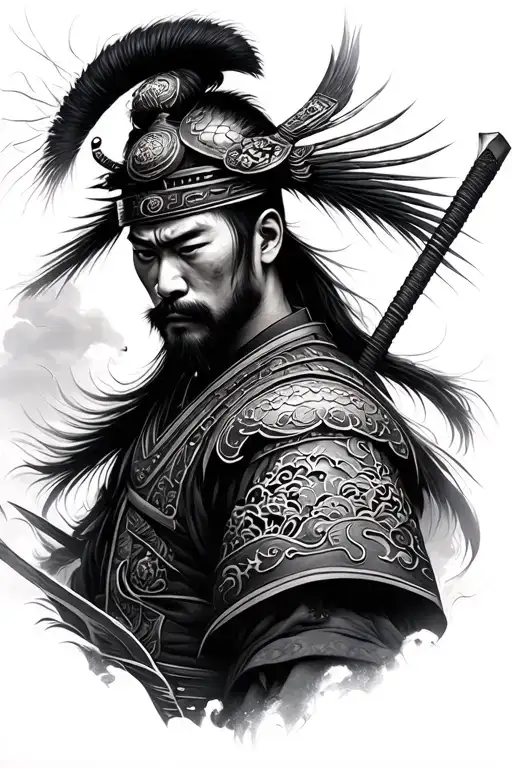 Chinese Warrior tattoo design idea