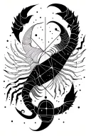 Leo and Scorpio constellation intertwined tattoo design idea