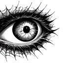 devil eye web tattoo design idea