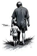 "Time..." dad and son holding hands tattoo design idea