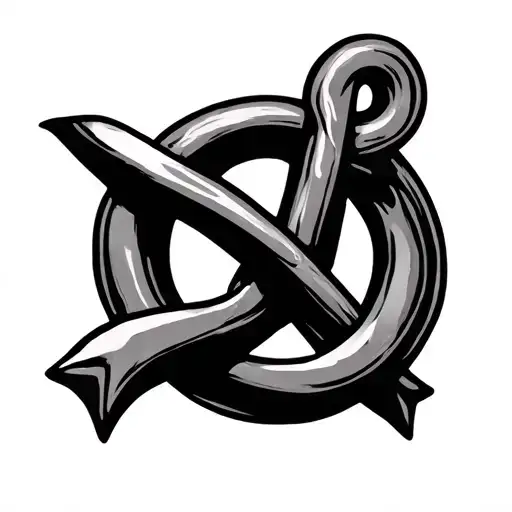 combination of an anchor, delta and an Irish infinity knot tattoo design idea