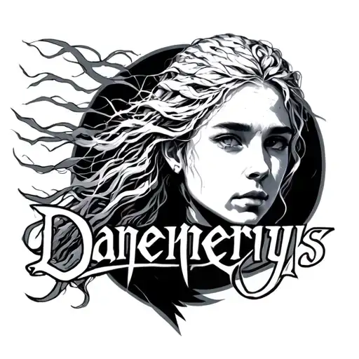 daenerys lettering tattoo design idea