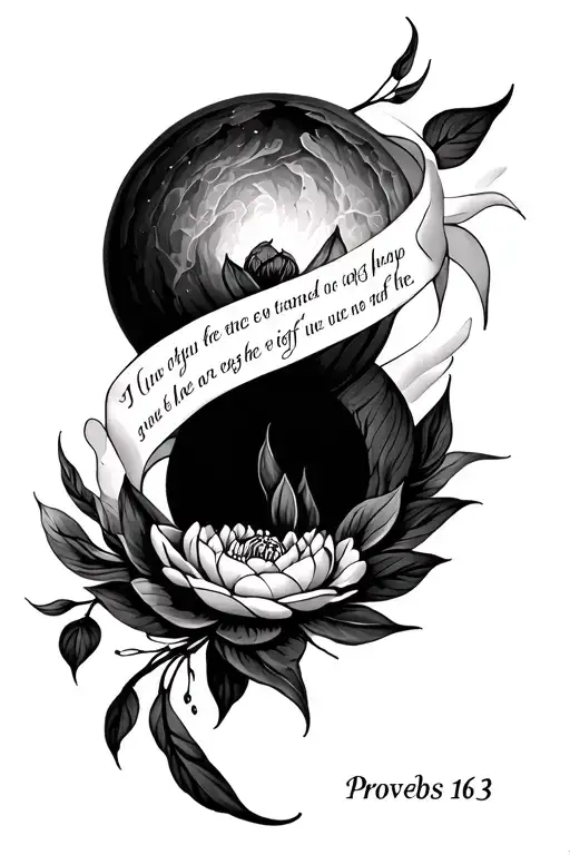 I want Proverbs 16 verse 3 with this design https://www.bing.com/images/search?view=detail tattoo design idea
