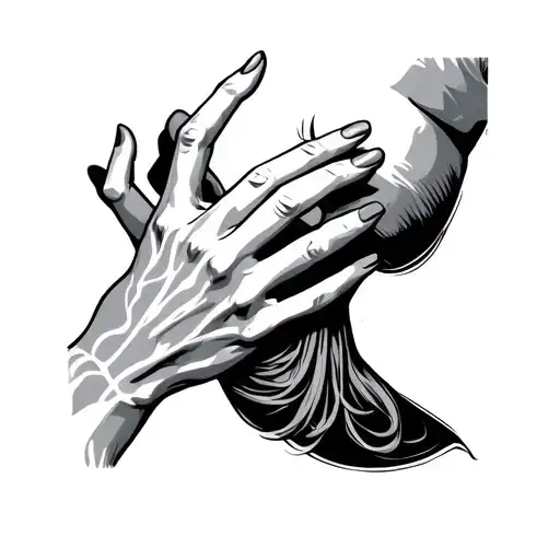 Hand Choking Neck tattoo design idea