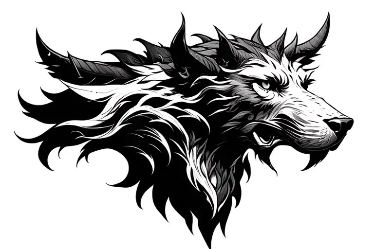 Cerberus head tattoo design idea