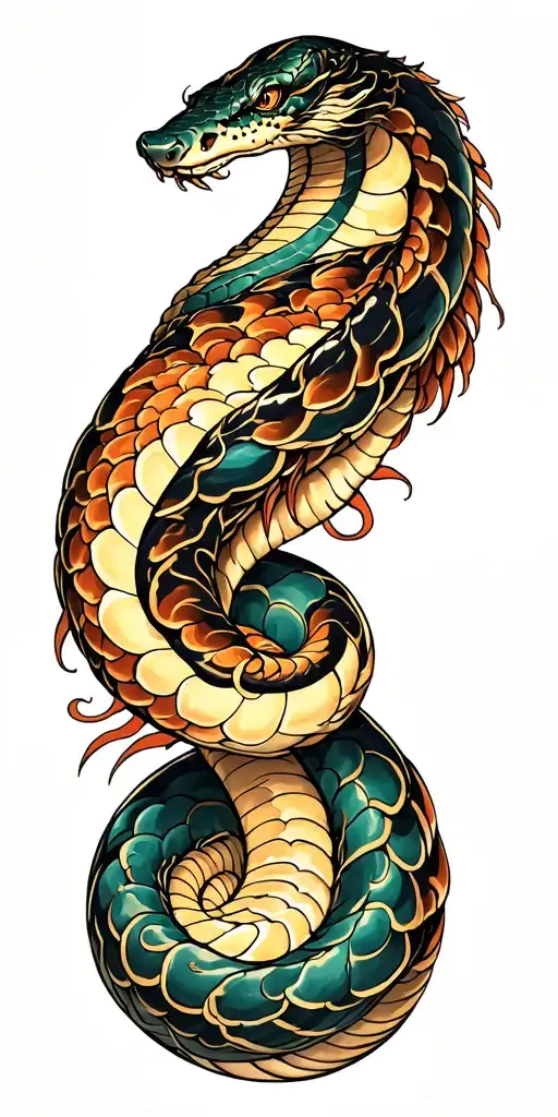 Anaconda wrapped around arm sleeve tattoo design idea