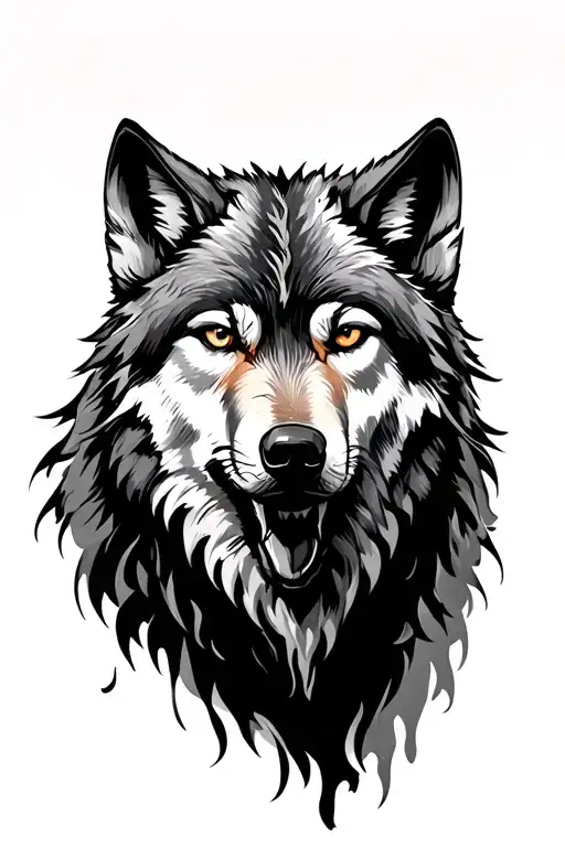 nordic 2 wolves skoll tattoo design idea