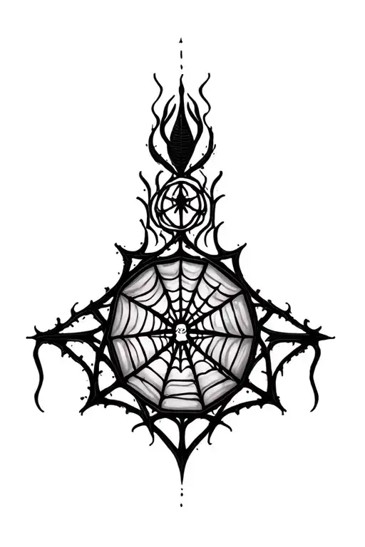 spiderweb Wicca tattoo design idea