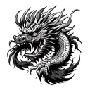 thai dragon and maori warrior tattoo design idea