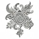 Finnish patterns tattoo design idea