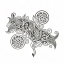 Finnish patterns tattoo design idea