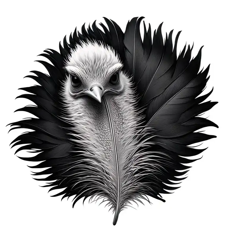 ostrich feather tattoo design idea