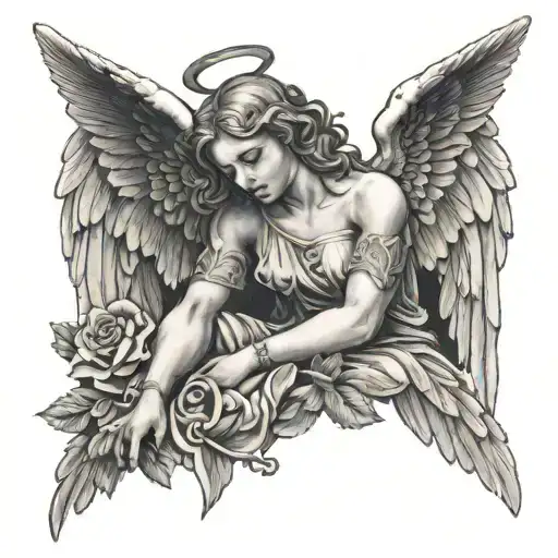 biblically accurate angel tattoo design idea