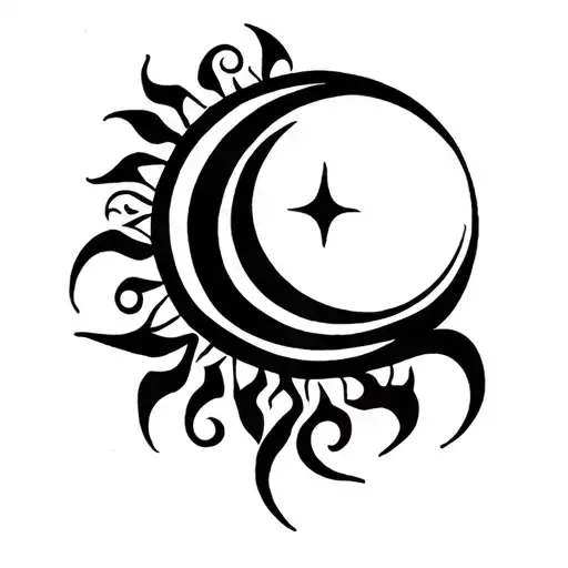 sun moon baltic pagan duke tattoo design idea