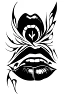 Lip tattoo design idea