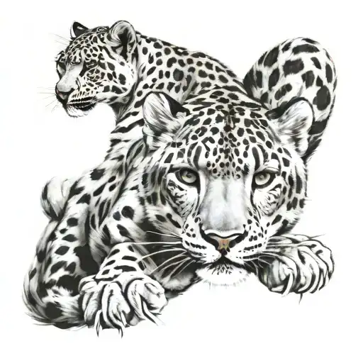 snow leopard tattoo design idea