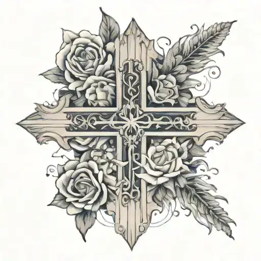 sleeve with words ‘Fear of God’, picture jesus, a cross or a couple, some flowers maybe & add little color tattoo design idea