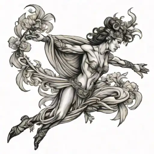 angelica flower, dave matthew's fire dancer, tattoo design idea