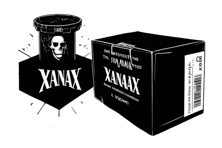"On the packaging of the XANAX" Pasha Technician is alive tattoo design idea