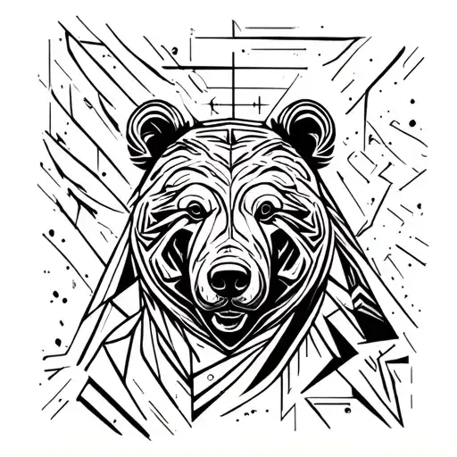 Cubism Picasso Berlin Bear tattoo design idea