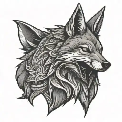 Angry Coyote  tattoo design idea
