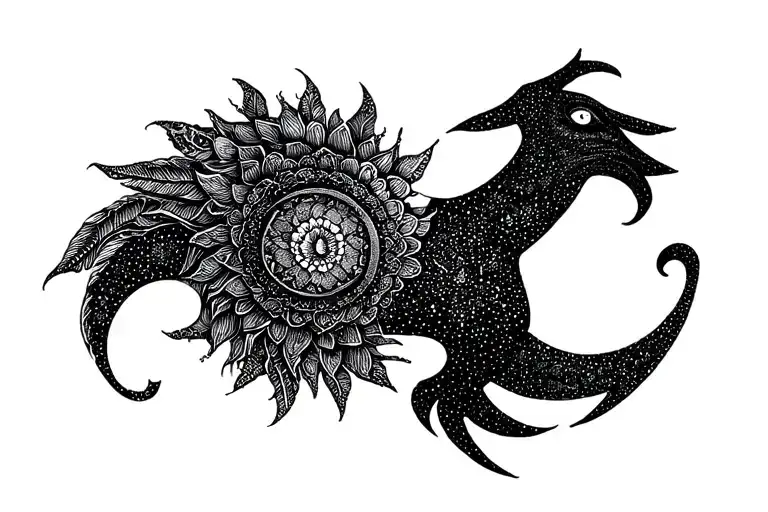 Virgo Aquarius zodiac sign tattoo design idea