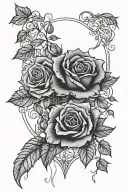 Fantasy/Romance book theme using aspects of A Court of Thorns and Roses series by Sarah J Maas and Fourth Wing Series tattoo design idea