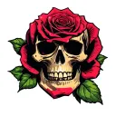 adhd audio skull rose tattoo design idea