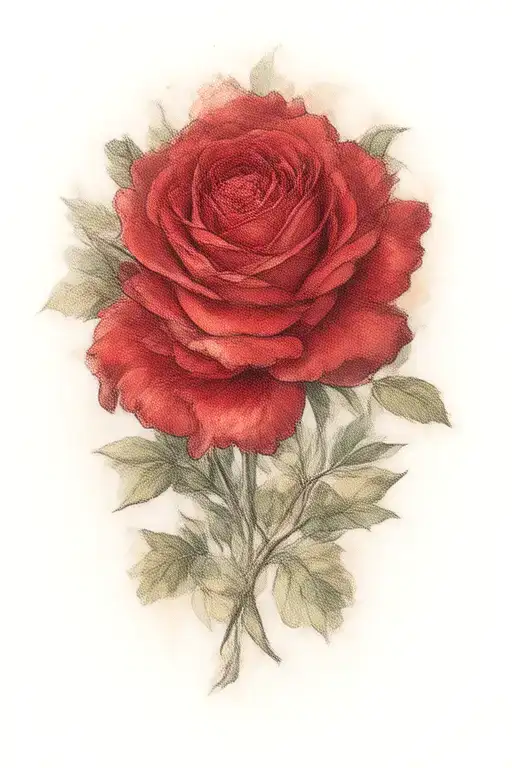 gap filler american traditional rose tattoo design idea