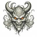 demon face tattoo design idea