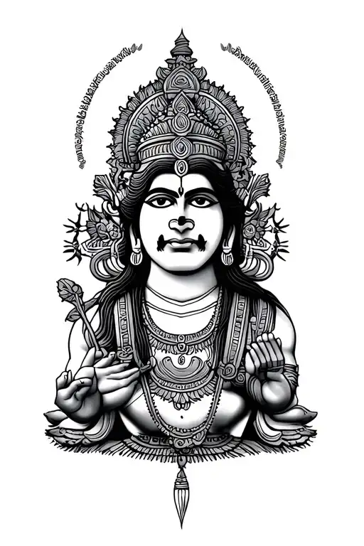 small vertical design related to lord lakshmi narasimha symbols like how lord shiva has the thrishul tattoo design idea
