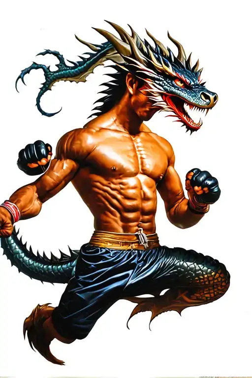 manny pacquiao fighting dragon tattoo design idea