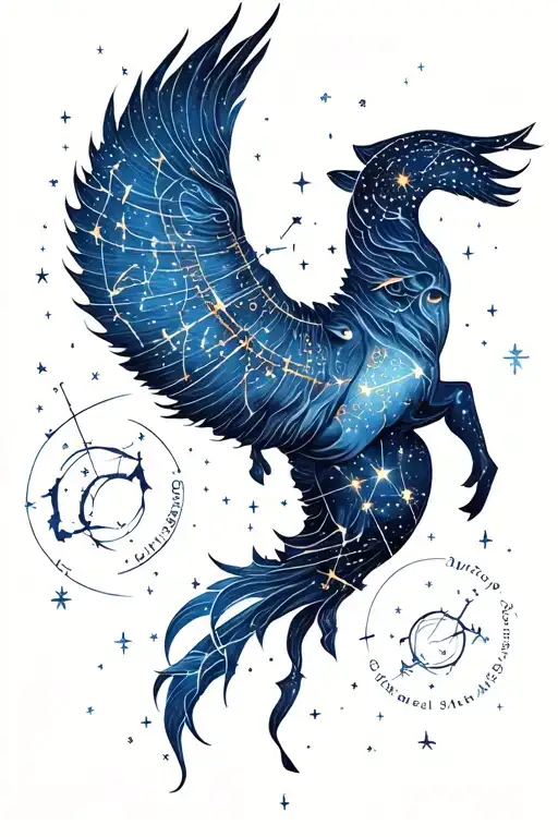 Gemini Sagittarius constellation tattoo design idea