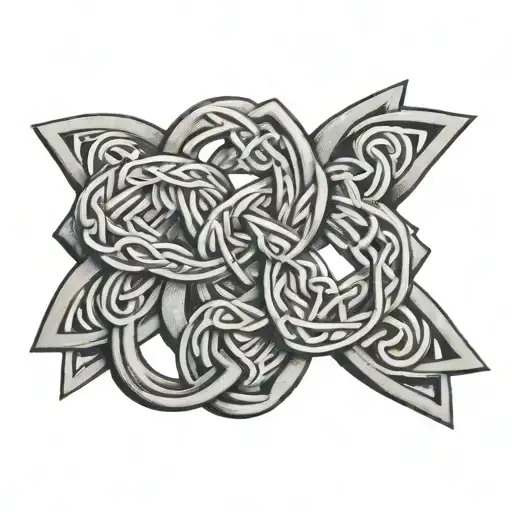 Irish knot intertwined using names - Hayden, Reid, Meredith, and Kevin tattoo design idea