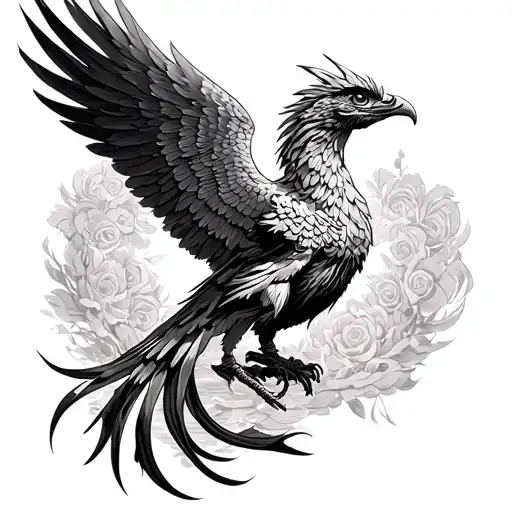 Garuda below knee cap tattoo design idea