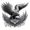 Garuda below knee cap tattoo design idea