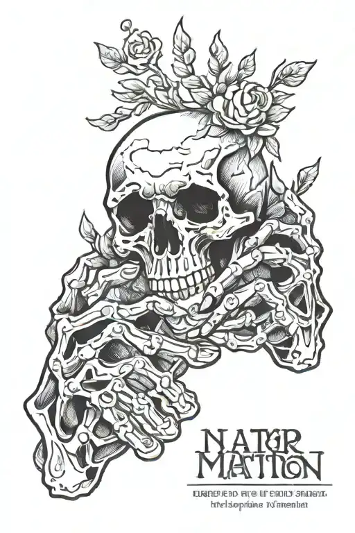 skeleton hands pinky promise with saying "no matter what, no matter when"  tattoo design idea