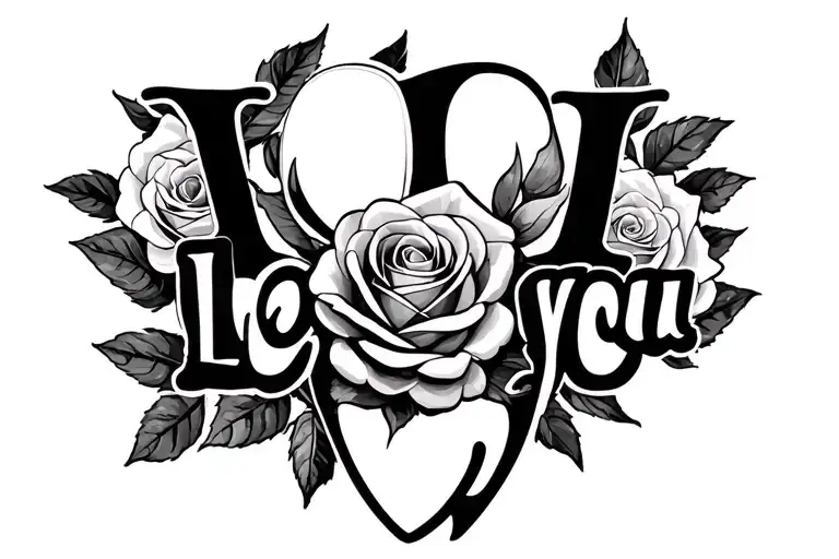 "I love you" valentines day roses tattoo design tattoo design idea